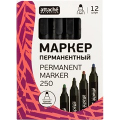 Маркер перманентный Attache Selection 250 черный 1-3мм кругл. наконечник - фото 7