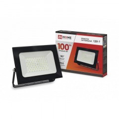 Прожектор светодиодный СДО-7 100Вт 230В 6500К IP65 черный IN HOME Прожектор светодиодный СДО-7 100Вт 230В 6500К IP65 черный IN HOME - фото 2