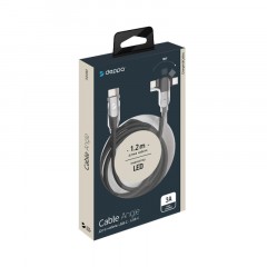 Кабель Deppa USB-C - USB-С, USB 2.0, 3A, 1.2м, алюминий, нейлон, черный Кабель Deppa USB-C - USB-С, USB 2.0, 3A, 1.2м, алюминий, нейлон, черный - фото 3
