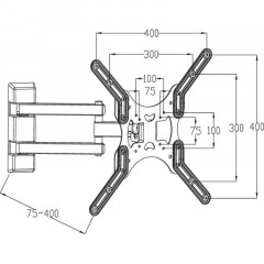 Кронштейн Digis 23-55, 2 колена, VESA макс. 400x400мм, до 35кг, DSM-8043 Кронштейн Digis 23-55, 2 колена, VESA макс. 400x400мм, до 35кг, DSM-8043 - фото 6