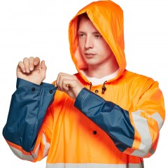 Плащ влагозащитный сигнальный 3 кл. орж/т.син 48-50/182-188 Плащ влагозащитный сигнальный 3 кл. орж/т.син 48-50/182-188 - фото 10