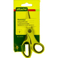 Ножницы Attache 13 см с пласт.прорезинен.ассимитр ручками - фото 2