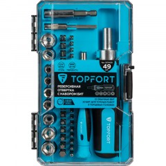 Отвертка с набором бит, обычные + точные, 49 предметов TOPFORT (580149) Отвертка с набором бит, обычные + точные, 49 предметов TOPFORT (580149) - фото 4