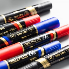 Маркер перманентный двусторонний Deli Mate 1,5/2-6 мм синий EU72-BL Маркер перманентный двусторонний Deli Mate 1,5/2-6 мм синий EU72-BL - фото 11