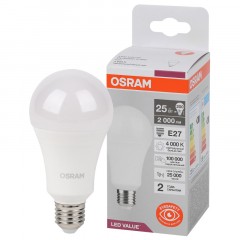 Лампа светодиодная OSRAM LED Value A, 2000лм, 25Вт, 4000К Е27(696358) Лампа светодиодная OSRAM LED Value A, 2000лм, 25Вт, 4000К Е27(696358) - фото 2