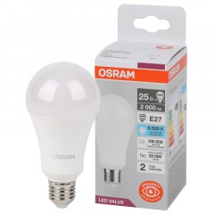 Лампа светодиодная OSRAM LED Value, 2000лм, 25Вт, 6500К Е27(696471) Лампа светодиодная OSRAM LED Value, 2000лм, 25Вт, 6500К Е27(696471) - фото 2