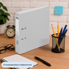 Папка-регистратор 75мм Attache А4, серая, тиснение кожа, метал. угол Папка-регистратор 75мм Attache А4, серая, тиснение кожа, метал. угол - фото 14