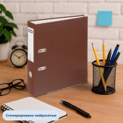 Папка-регистратор 75мм Attache А4, коричневая, тиснение кожа, метал угол Папка-регистратор 75мм Attache А4, коричневая, тиснение кожа, метал угол - фото 14