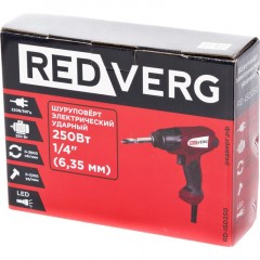 Шуруповерт сетевой ударный REDVERG 250Вт, 100Нм, шестигранник (RD-ISD250) - фото 6