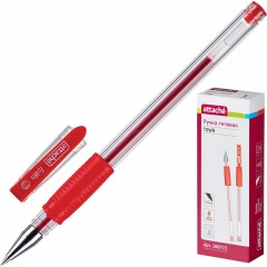 Ручка гелевая неавтомат. Attache Town 0,5мм с резин.манжеткой красный - фото 2