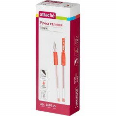 Ручка гелевая неавтомат. Attache Town 0,5мм с резин.манжеткой красный - фото 4