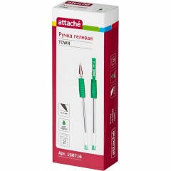 Ручка гелевая неавтомат. Attache Town 0,5мм с резин.манжеткой зеленый - фото 4
