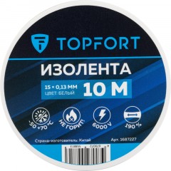 Изолента Topfort 15мм х 10м х 0,13мм белый - фото 3