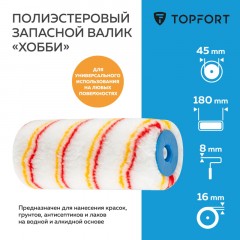 Валик запасной полиэстр Хобби TOPFORT 18 см Валик запасной полиэстр Хобби TOPFORT 18 см - фото 2