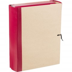 Папка архивная 80мм крафт/бумвинил 4 завязки, бордовая - фото 2