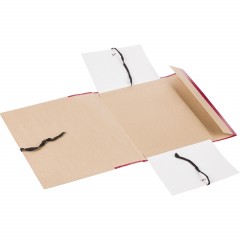 Папка архивная 80мм крафт/бумвинил 4 завязки, бордовая - фото 3