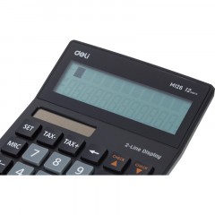 Калькулятор настольный ПОЛНОРАЗМ. Deli EM126,12-р,2стр,дв.пит,182х129мм,чер - фото 7
