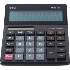 Калькулятор настольный ПОЛНОРАЗМ. Deli EM126,12-р,2стр,дв.пит,182х129мм,чер - фото 10