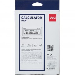 Калькулятор настольный ПОЛНОРАЗМ. Deli EM126,12-р,2стр,дв.пит,182х129мм,чер - фото 12