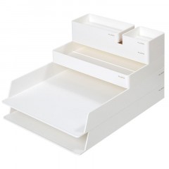 Лоток горизонтальный д/бум Deli NuSign ENS001-white 2лотка + орган-р бел Лоток горизонтальный д/бум Deli NuSign ENS001-white 2лотка + орган-р бел - фото 6
