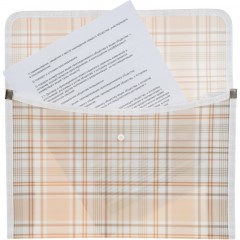 Папка-конверт на кнопке А4 Attache Selec Casual,текст кант, беж РР 400мкм Папка-конверт на кнопке А4 Attache Selec Casual,текст кант, беж РР 400мкм - фото 3