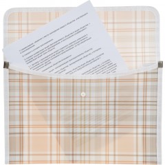 Папка-конверт на кнопке А4 Attache Selec Casual,текст кант, беж РР 400мкм Папка-конверт на кнопке А4 Attache Selec Casual,текст кант, беж РР 400мкм - фото 4