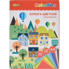 Бумага цветная Комус Класс ColorPics А4,20л,20цв,тонированная в массе