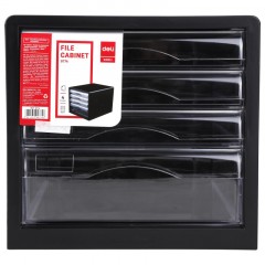 Бокс с выдвижными лотками Deli E9774, 4 выдвижн лотка черный - фото 2