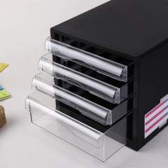 Бокс с выдвижными лотками Deli E9774, 4 выдвижн лотка черный - фото 6