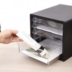 Бокс с выдвижными лотками Deli E9774, 4 выдвижн лотка черный - фото 7