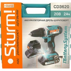 Дрель-шуруповерт аккумуляторная Sturm! 20В, 2х2Ач (CD3620) Дрель-шуруповерт аккумуляторная Sturm! 20В, 2х2Ач (CD3620) - фото 6