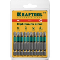 Бита KRAFTOOL Optimum Line PH3, 50 мм, тип E, 10 шт/уп  (26122-3-50-10) - фото 2