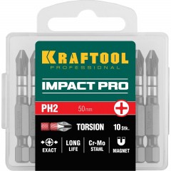 Бита KRAFTOOL Impact Pro PH2, 50мм, тип Е, 10шт/уп (26191-2-50-S10) - фото 2