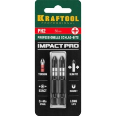 Бита KRAFTOOL Impact Pro PH2, 50мм, тип Е, 2шт/уп (26191-2-50-S2) - фото 4