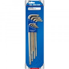 Набор ключей Г-обр Torx,T10H-T50H,длин,с отверс,9 пред.KING Tony 20419PR Набор ключей Г-обр Torx,T10H-T50H,длин,с отверс,9 пред.KING Tony 20419PR - фото 3
