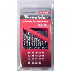 Набор сверл по металлу Matrix 19шт, 1-10мм, HSS, 19шт,цил.хвостовик (72388) Набор сверл по металлу Matrix 19шт, 1-10мм, HSS, 19шт,цил.хвостовик (72388) - фото 3