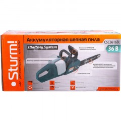 Пила цепная аккумуляторная б/щ Sturm CSC3616BL, 2x18 В, без ЗУ и АКБ, 40 см Пила цепная аккумуляторная б/щ Sturm CSC3616BL, 2x18 В, без ЗУ и АКБ, 40 см - фото 9