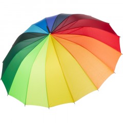 Зонт трость полуавт.Радуга с пластик.ручкой, 16спиц, разноцв., HD-HW05(H/T) - фото 2