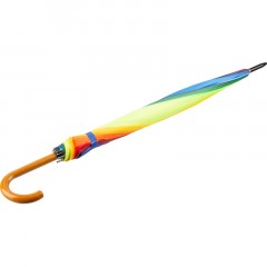 Зонт трость полуавт.Радуга с пластик.ручкой, 16спиц, разноцв., HD-HW05(H/T) - фото 4