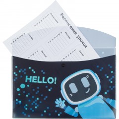Папка-конверт на кнопке А4 №1 School Robot Hello  2шт/уп - фото 3