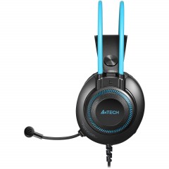Гарнитура A4Tech Fstyler (FH200U BLUE) серый/синий 2м накладные USB - фото 2