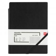 Блокнот Deli А5 96л 80 г/м, мягкая обложка клетка 5x5 мм черный кожа EN130G Блокнот Deli А5 96л 80 г/м, мягкая обложка клетка 5x5 мм черный кожа EN130G - фото 2