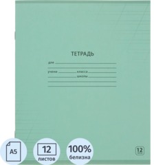 Тетрадь школьная А5,12л косая линия, Выбор есть, Зеленый