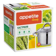 Кастрюля нерж Rondy 3,9л , D=21,5cм, SH07393 Кастрюля нерж Rondy 3,9л , D=21,5cм, SH07393 - фото 8