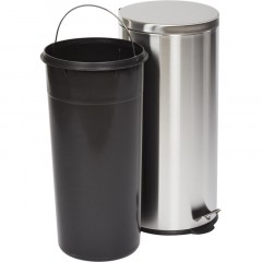 Ведро мусорное с педалью и доводчиком Luscan 30 л, матовое, нерж сталь - фото 3