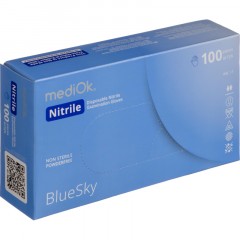 Перчатки mediOk нитрил.,голубой Blue Sky 4г., (M) 50пар/уп - фото 3