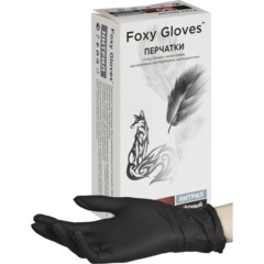 Перчатки нитрил., н/с,н/о,3,5г./шт,черн.FOXY-GLOVES S 50 пар/уп ШК4181/8560 - фото 3