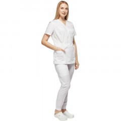 Костюм для медицинского персонала жен. М24 КБР белый 54 (158-164) Костюм для медицинского персонала жен. М24 КБР белый 54 (158-164) - фото 4