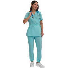 Костюм жен (куртка, бр) м24 бирюз 96/158-164 - фото 7
