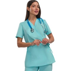 Костюм жен (куртка, бр) м24 бирюз 96/158-164 - фото 9